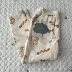 【8058】フタフタ　裏起毛くま総柄パンツ　100 くま 新品