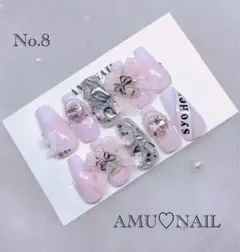 ネイルチップ オーダー イニシャル 推し ピンク 埋め込み ガーリー 推し活