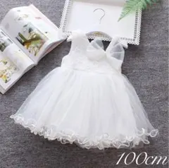 海外子供服 チュール ワンピース ドレス ノースリーブ リボン付き 100