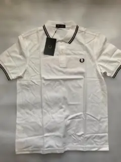 【新品☆未使用】FRED PERRY ライン入り ポロシャツ ホワイト Lのサムネイル