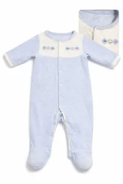 ファミリア　水色カバーオール　パイル