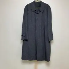 カシミヤ100%LASERIA ステンカラーロングコート メンズ.ダークグレー