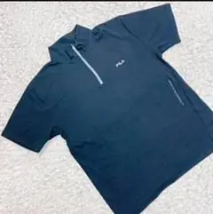 〈 FILA フィラ 〉 XL ブラック 新品 半袖 チャック スポーツ タグ付