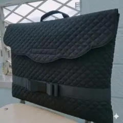 防災頭巾カバー・背もたれ♡ブラック♡無地♡リボン【完成品】のサムネイル