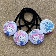 くるみボタンのヘアゴム 187