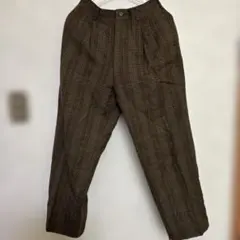 チェック柄 ブラウン スラックス