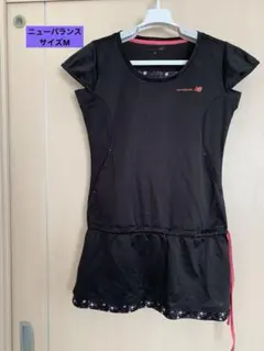 【美品】ニューバランス レディース チュニック ワンピース M ブラック 花柄のサムネイル