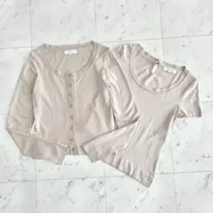 M-PREMIER エムプルミエ　カーディガン　半袖　アンサンブル　36