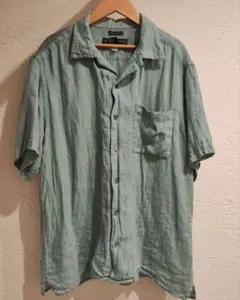 BANANA REPUBLIC 00s 半袖 アイリッシュリネンシャツ 紺 M. - メルカリ