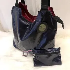 Jack Gomme ジャックゴム ティリー トートバッグ ネイビー系 ポーチ付