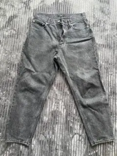 BEAMS HEART ブラックデニム　テーパードデニム