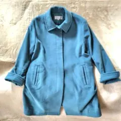 MON GRE アンゴラ混コート　ブルーグリーン　サイズ３８