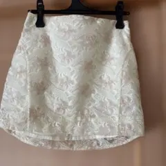 H*o様 アイボリー 花柄レース タイトスカート　リリイブラウン