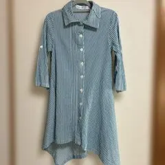 KEIKO KISHI ロングシャツ　アシンメトリー　ストライプ