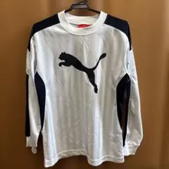 PUMA 長袖シャツ 140 ホワイト/ネイビー