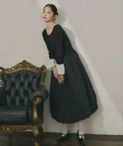 新品未使用 タグ付きOlu.オルドット　ドッキング　バルーンワンピース 黒　S