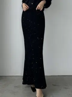 Louere スパンコールマーメイドニットスカート