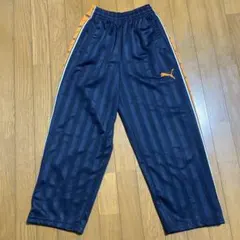 PUMA ネイビー×オレンジ ストライプ ジャージパンツ SS メンズ