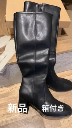 Oriental Traffic ブラックロングブーツ ヒール6.5センチ