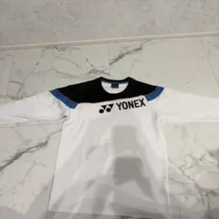 YONEX (ヨネックス)長袖Tシャツ Lサイズ ホワイト/ブラック/ブルー