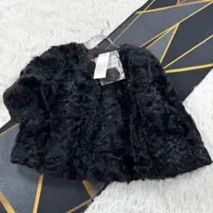 デザイン性◎✨ ブラックミンク ファーコート セミロング フラワー 