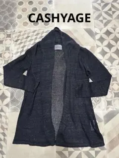 CASHYAGE カシヤージュ★麻100%長袖カーディガン 黒 スパンコール