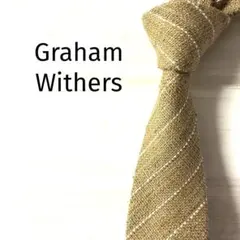 Graham Withers グラハムウィザーズ　ネクタイ　ストライプ　生成りのサムネイル