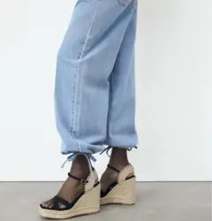 ZARA ウェッジソールサンダル ブラック