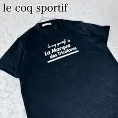 ルコック ゴルフ モックネック 半袖 L 黒 ジャガード　ハイネック　ブラック