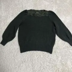 enrico domaniダークグリーンニットセーター　M
