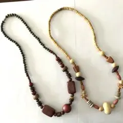 ウッドネックレス　2点セット
