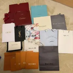 ブランドショップ紙袋セット（Cartier, Dior, Gucci他）