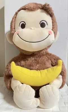 おさるのジョージ 赤いほっぺ Lぬいぐるみ バナナ
