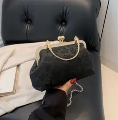パーティーバッグ　クラッチ　ハンド　ショルダー　ブラック　結婚式　着物　高級