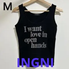 INGNI タンクトップ ラインストーンロゴ ブラックのサムネイル