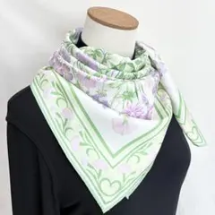 3-20.JIM THOMPSON オリエンタルフラワーモチーフ　シルクスカーフ