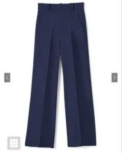 GRL センタープレスストレートパンツ スラックス　ネイビー ai07