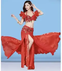 美品⭐︎ベリーダンス衣装⭐︎ブラベルト＆スカート付き ベリーダンス衣装 ブラ&ベルト&スカート 全3色 (M-L) CT0426