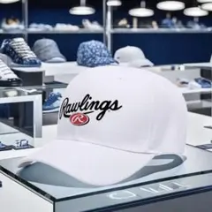 白 Rawlings ローリングス ベースボールキャップ 55-59cm