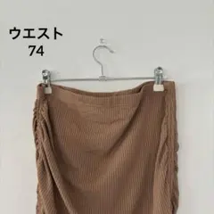SHEIN【L】タイトスカート ラウンドヘム 無地 茶 ポリエステル デートのサムネイル