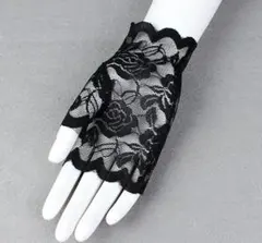 手袋 レース グローブ ホワイト　黒　フィンガーレス　UV　スマホ　運転