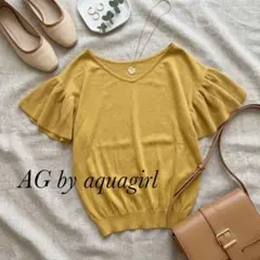 AG by aquagirl 半袖 Vネック ニット マスタードのサムネイル
