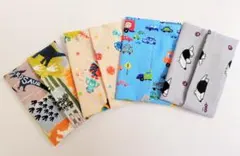 ハンドメイド　裏地なし　男の子用　ミニサイズ　ポケットティッシュケース　4枚