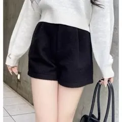 INGNI ウール混ショートパンツ 黒