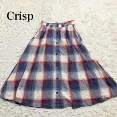 Crisp チェック柄フレアスカート　Aライン　ウォッシャブル　カジュアル　上品のサムネイル