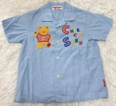 チエコサク ミキハウス ヴィンテージシャツ くまアップリケ 平成レトロ ロゴ