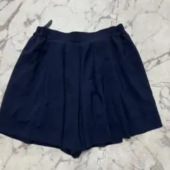 ネイビー プリーツ キュロット