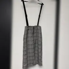 チェック柄 サスペンダースカート