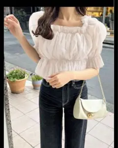 シアーギャザーショート丈ブラウス[tu541]