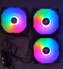 PCファン3個セット 120mm ブラック 黒色 Black 送料無料[117]のサムネイル